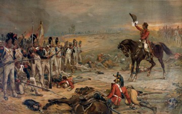 klassisch Werke - The Last Stand Of The Imperial Guards At Waterloo Robert Alexander Hillingford historische Kampfszenen Militärkrieg